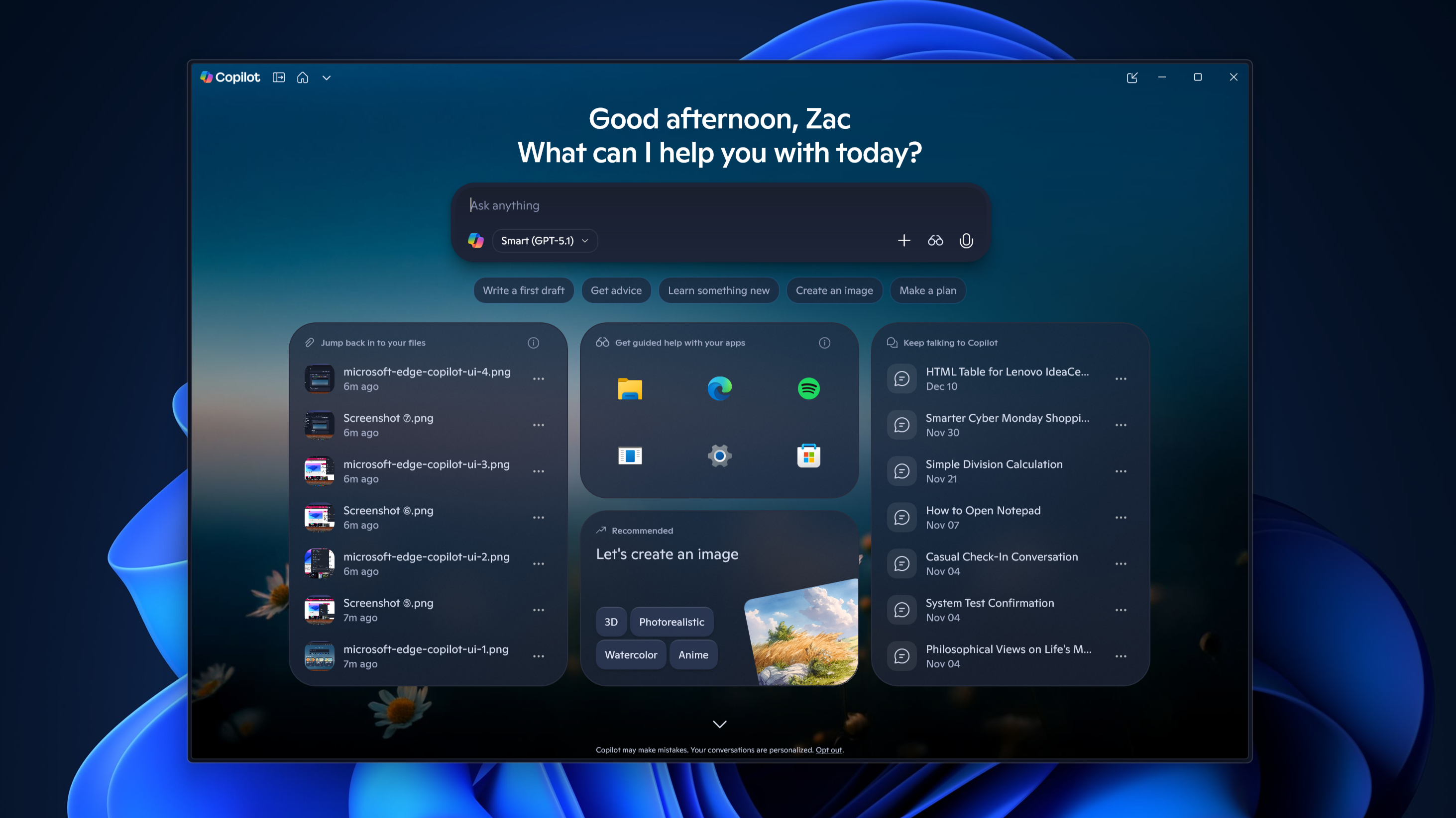 Copilot App on Windows 11