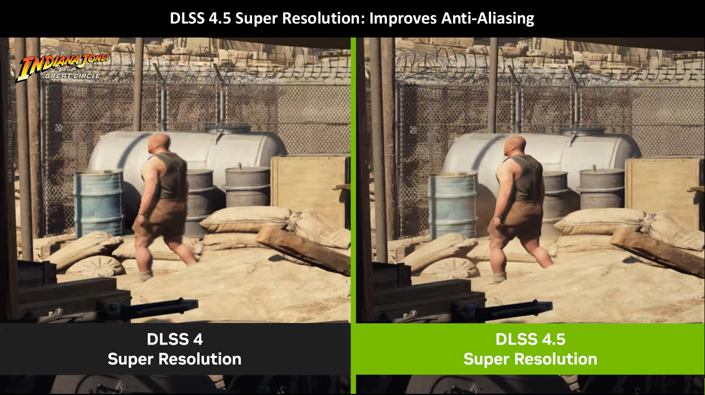 DLSS 4.5 anti-aliasing improvements