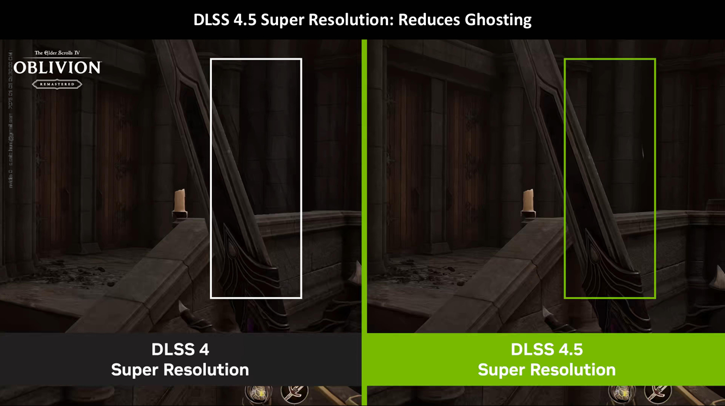 DLSS 4.5 reduced ghosting
