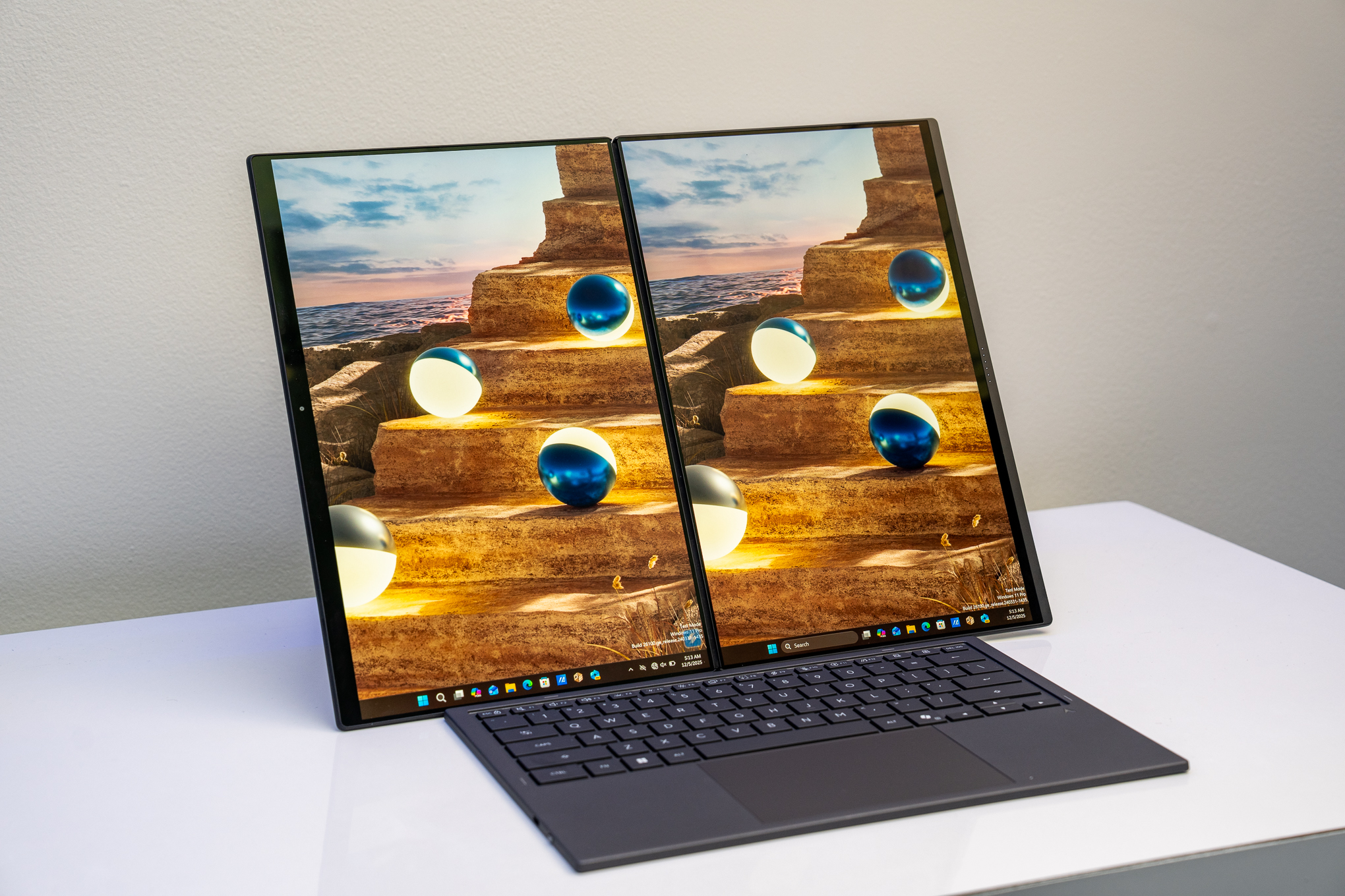 A shot showing the laptop using the screen as a drawing tablet.