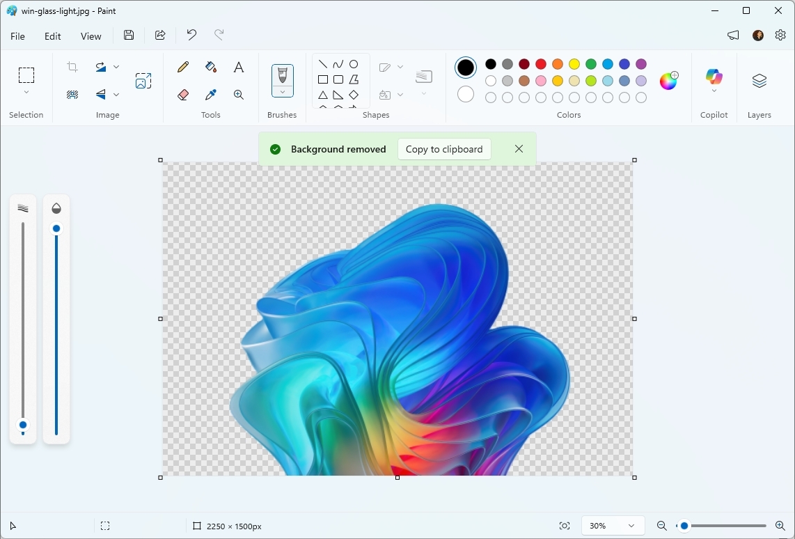 File Explorer erase background with Paint