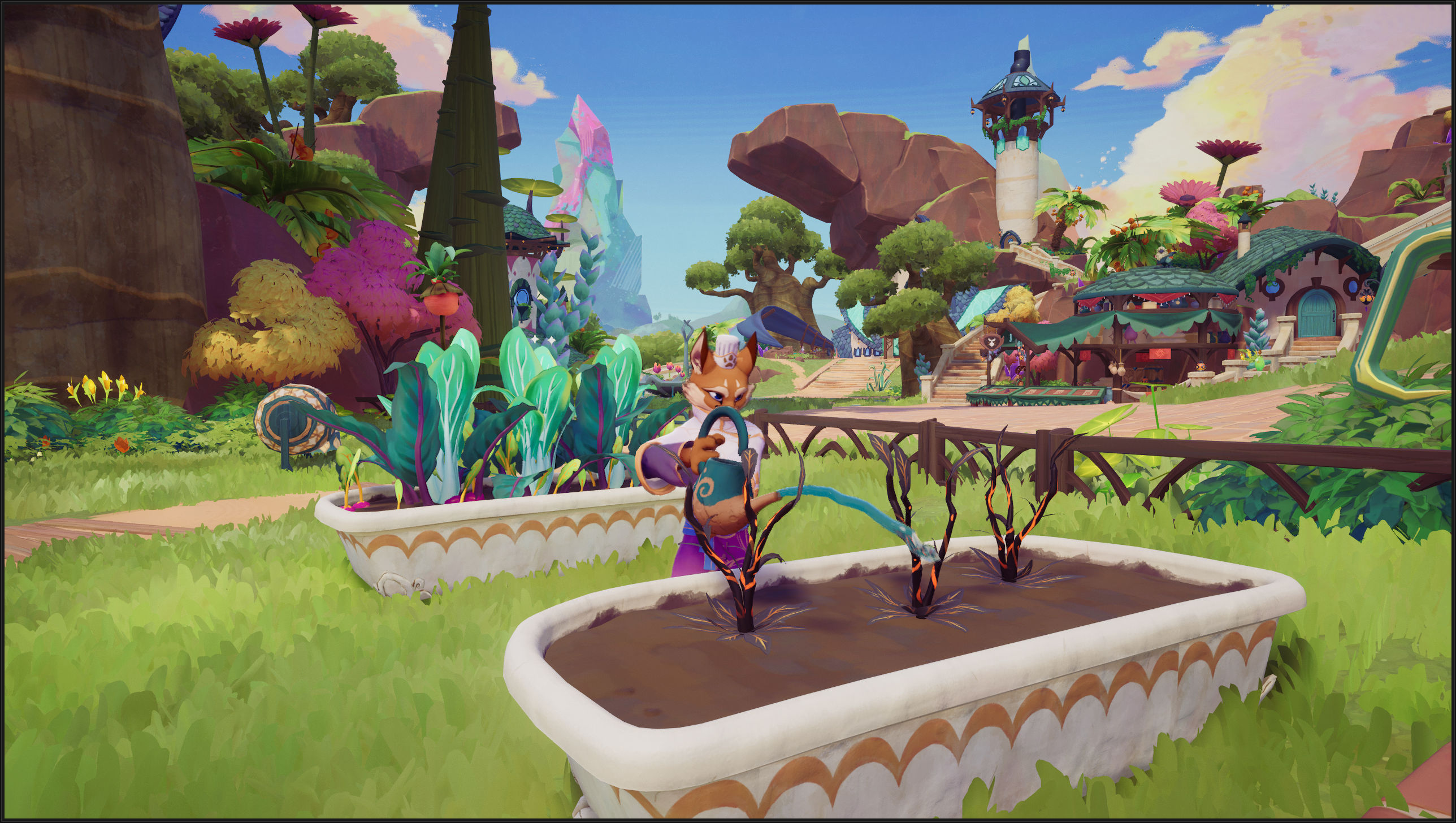 Screenshots from Beastro, a cozy farming and card-battling fantasy adventure, coming to Xbox Game Pass in 2026.