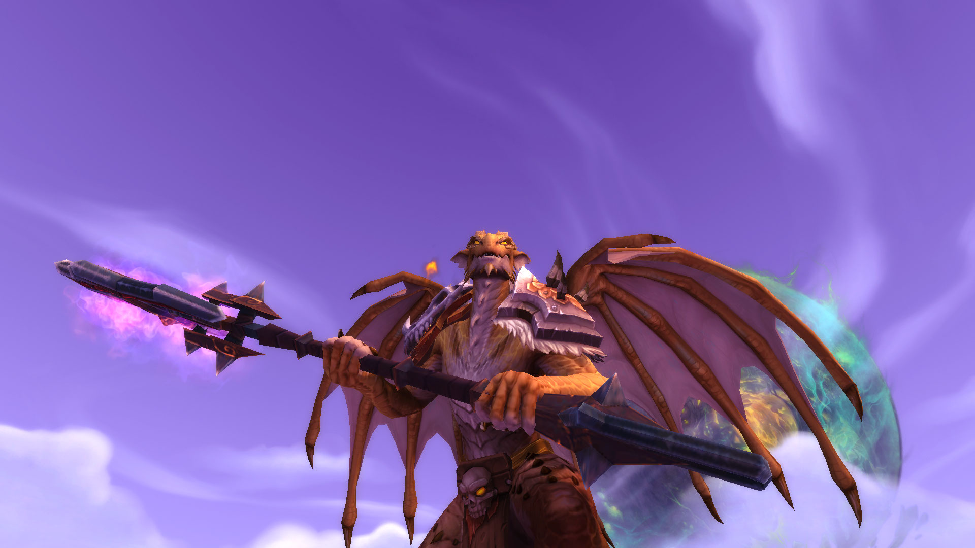 In-game screenshot of my Dratchyr Hunter posing in World of Warcraft: Legion Remix