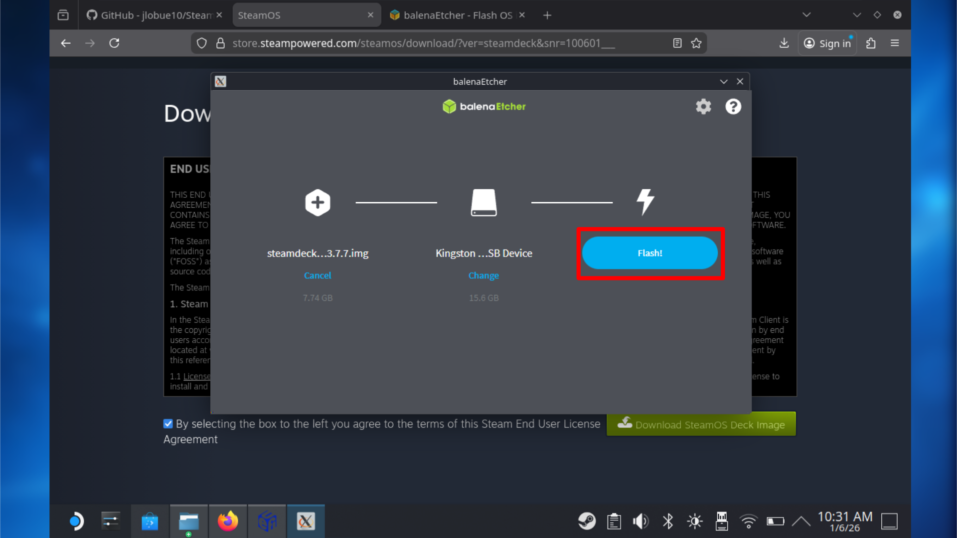 Balena Etcher: Flash!