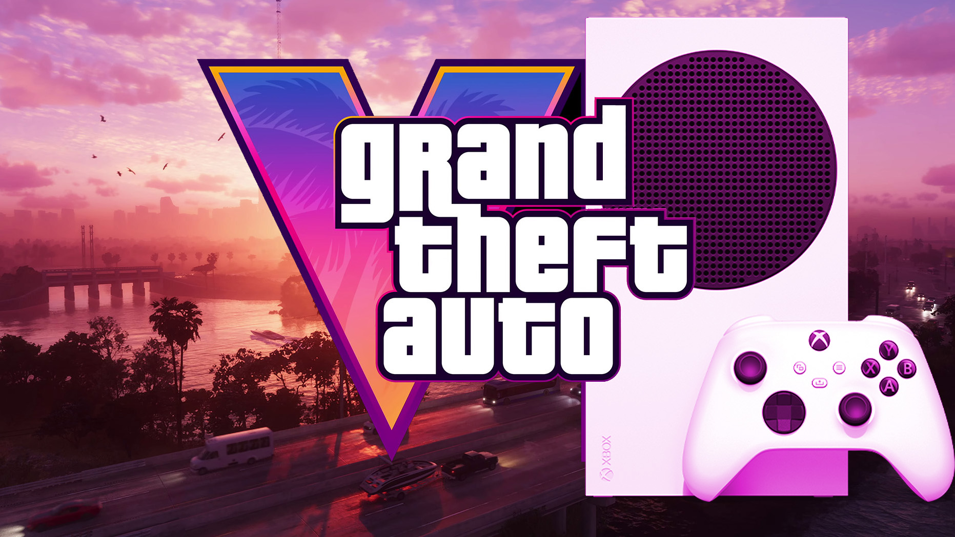 GTA 6 logo with Xbox Series S photoshopped