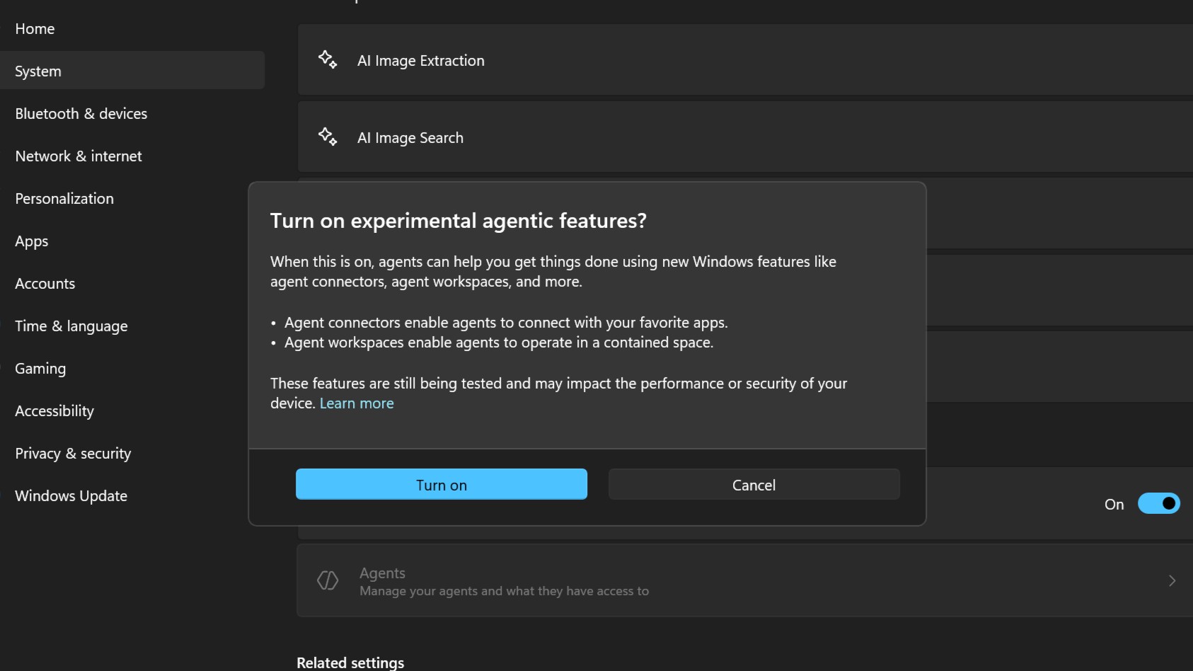 Экспериментальные AI-функции в Windows 11