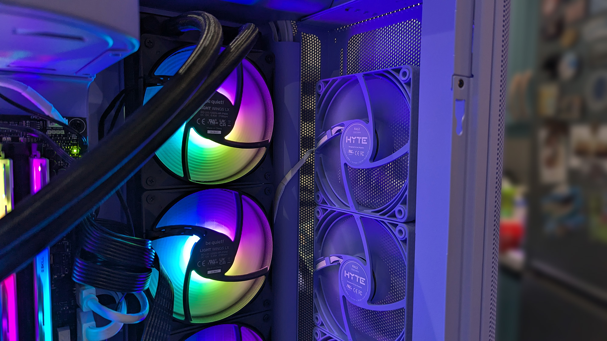 HYTE X50 PC case with fans and AIO RGB cooler mounted