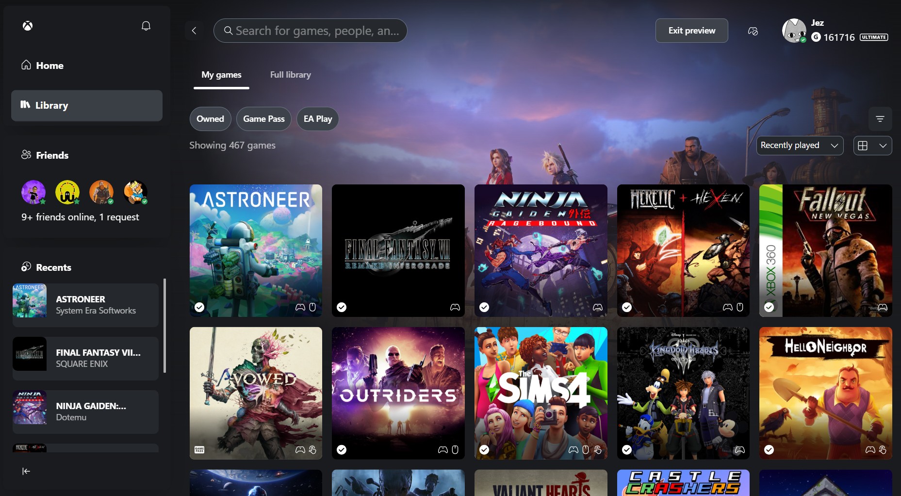 Xbox Cloud Gaming dashboard in 2026