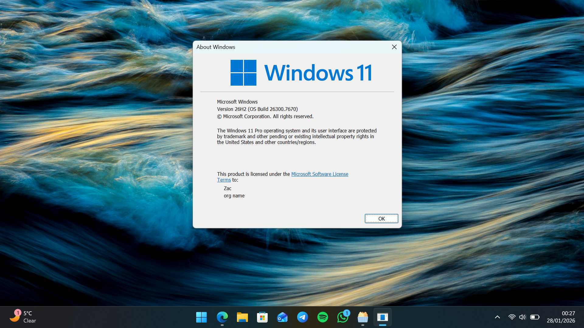 Windows 11 version 26H2 winver