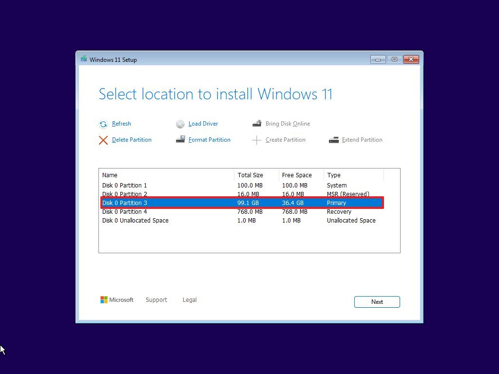 Windows 11 select install drive