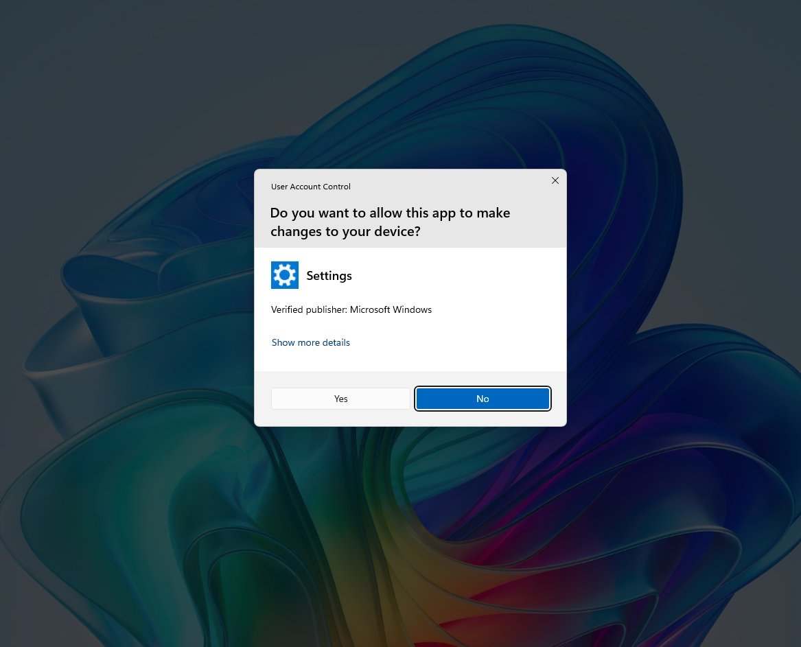 Запрос администратора при попытке доступа к настройкам хранилища