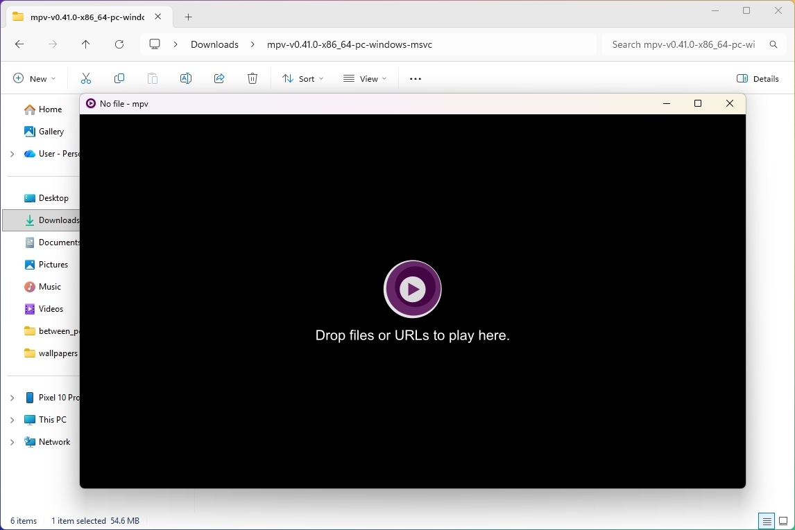MPV UI on Windows 11