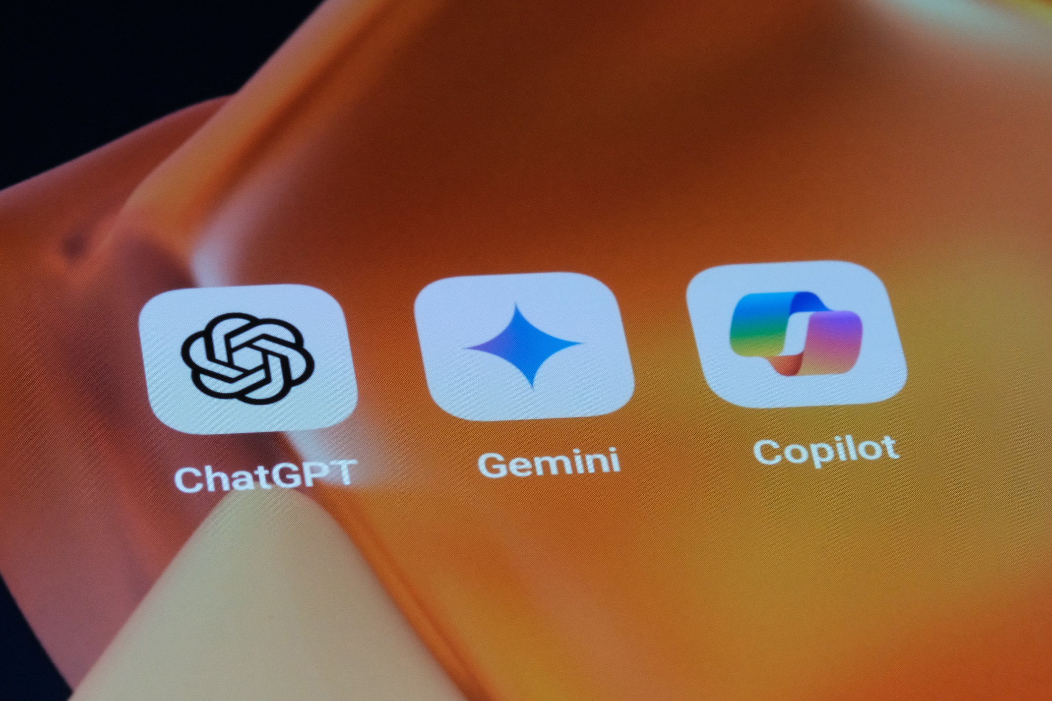 ChatGPT, Gemini, and Copilot icons
