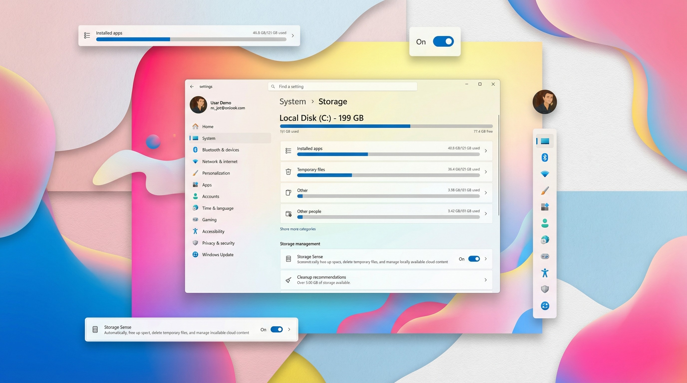 Скриншоты настроек хранилища Windows 11 после обновления 2026 года