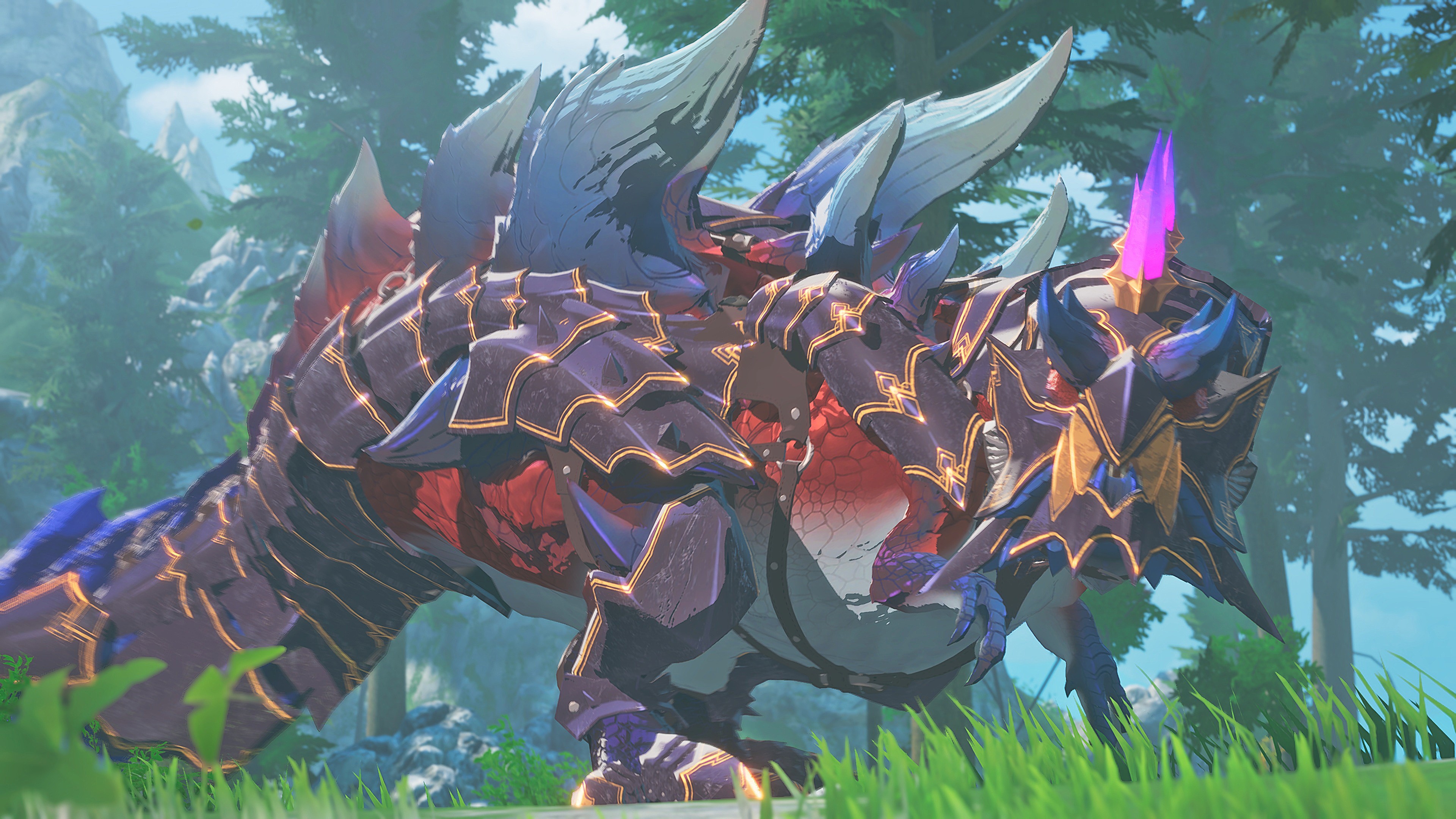 Personally taken (and slightly sharpened) in-game screenshot of a Honed Glavenus in Monster Hunter Stories 3: Twisted Reflection