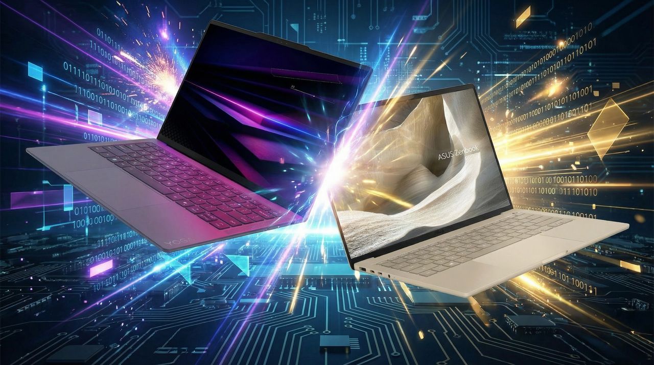 Lenovo Yoga Slim 7i Ultra Aura Edition vs. ASUS Zenbook A14: Битва ультратонких ноутбуков 2026!