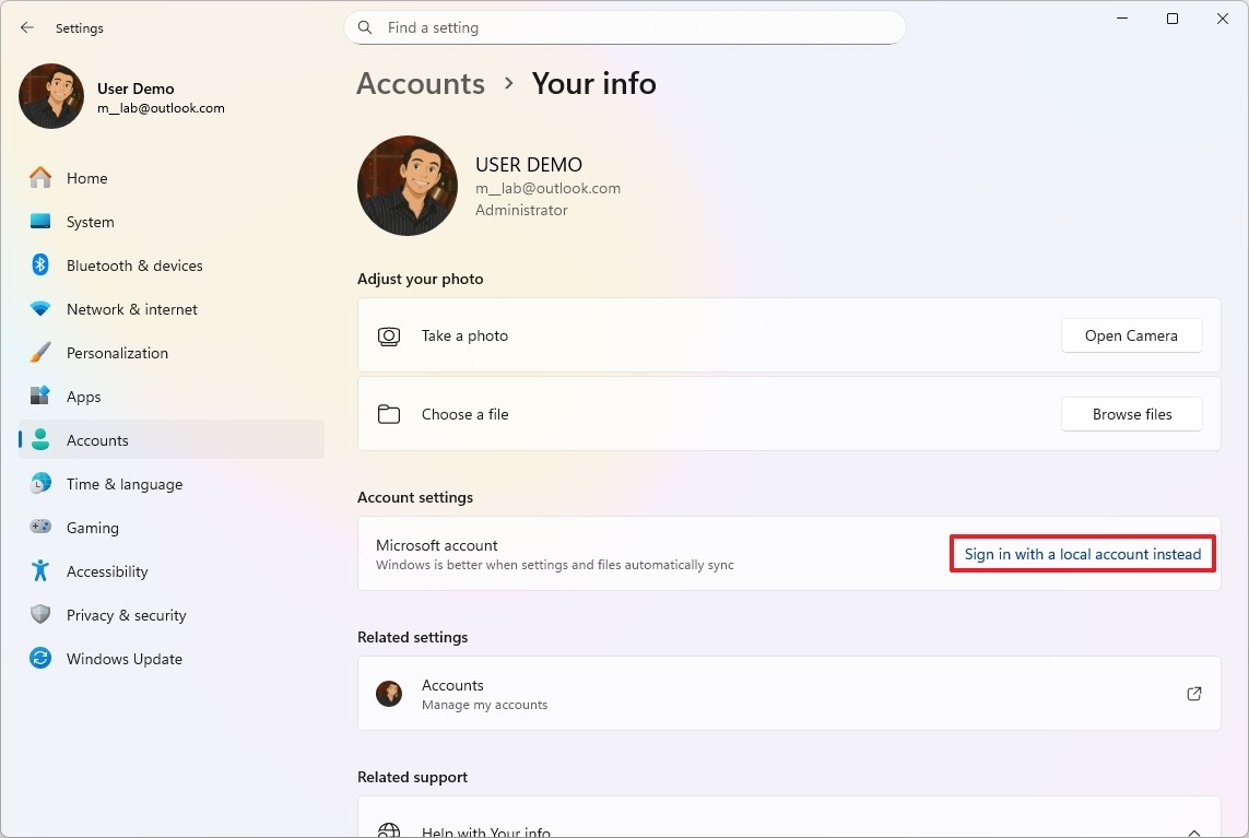 Локальная учетная запись