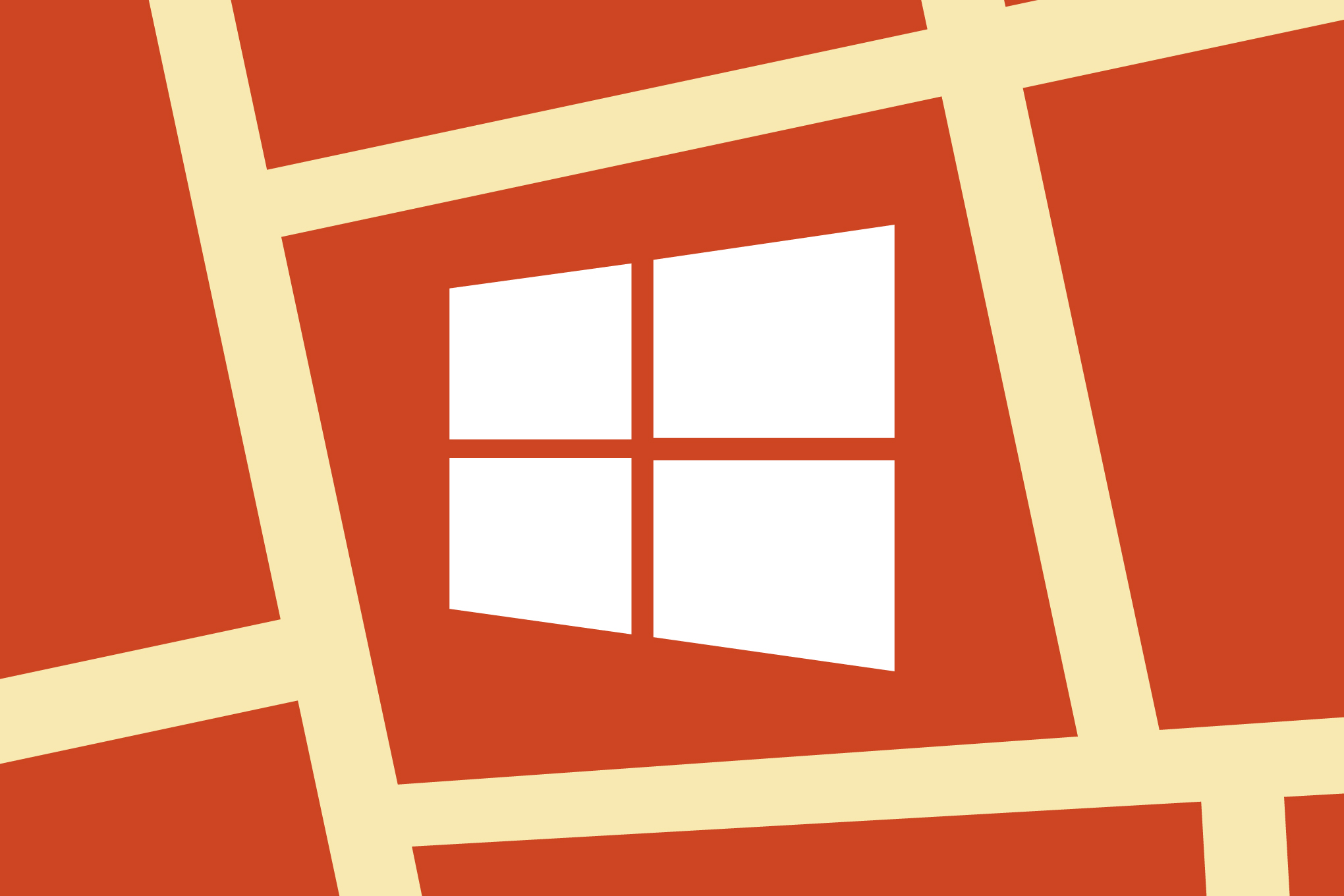 Windows 11 logo on an orange background
