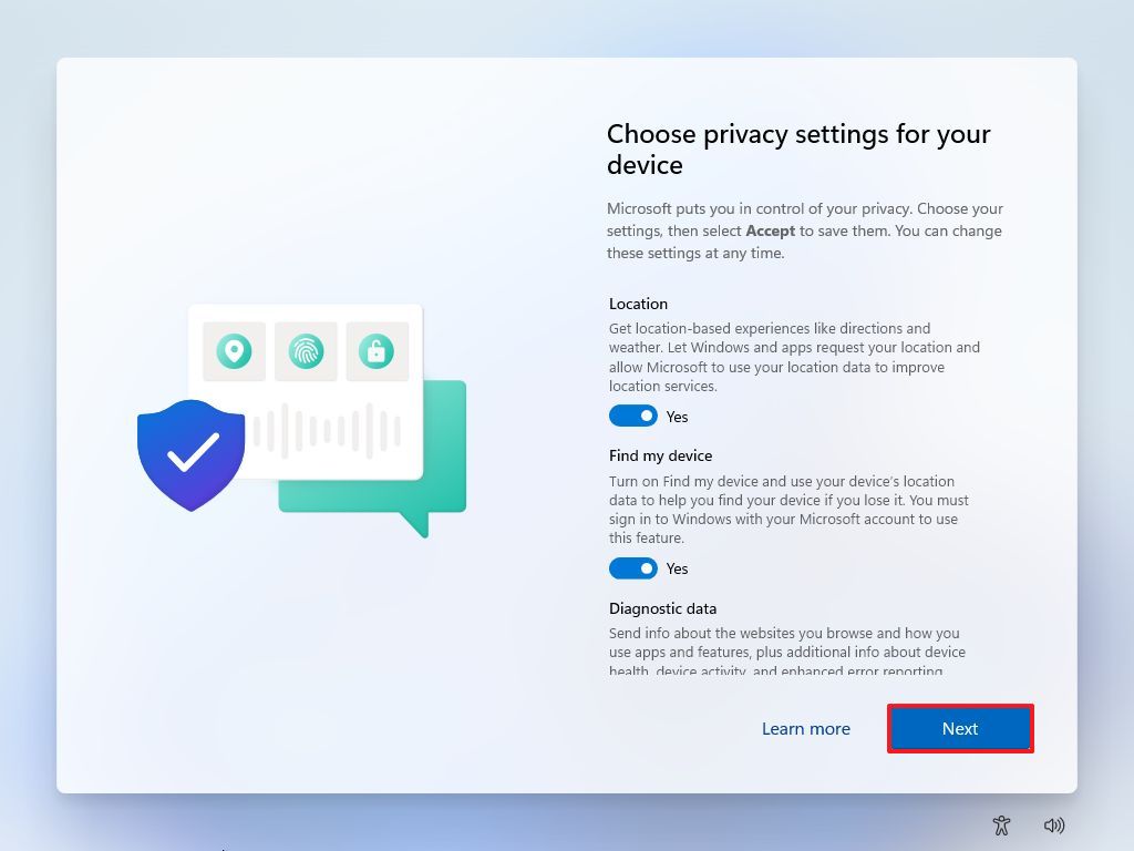 Windows privacy settings