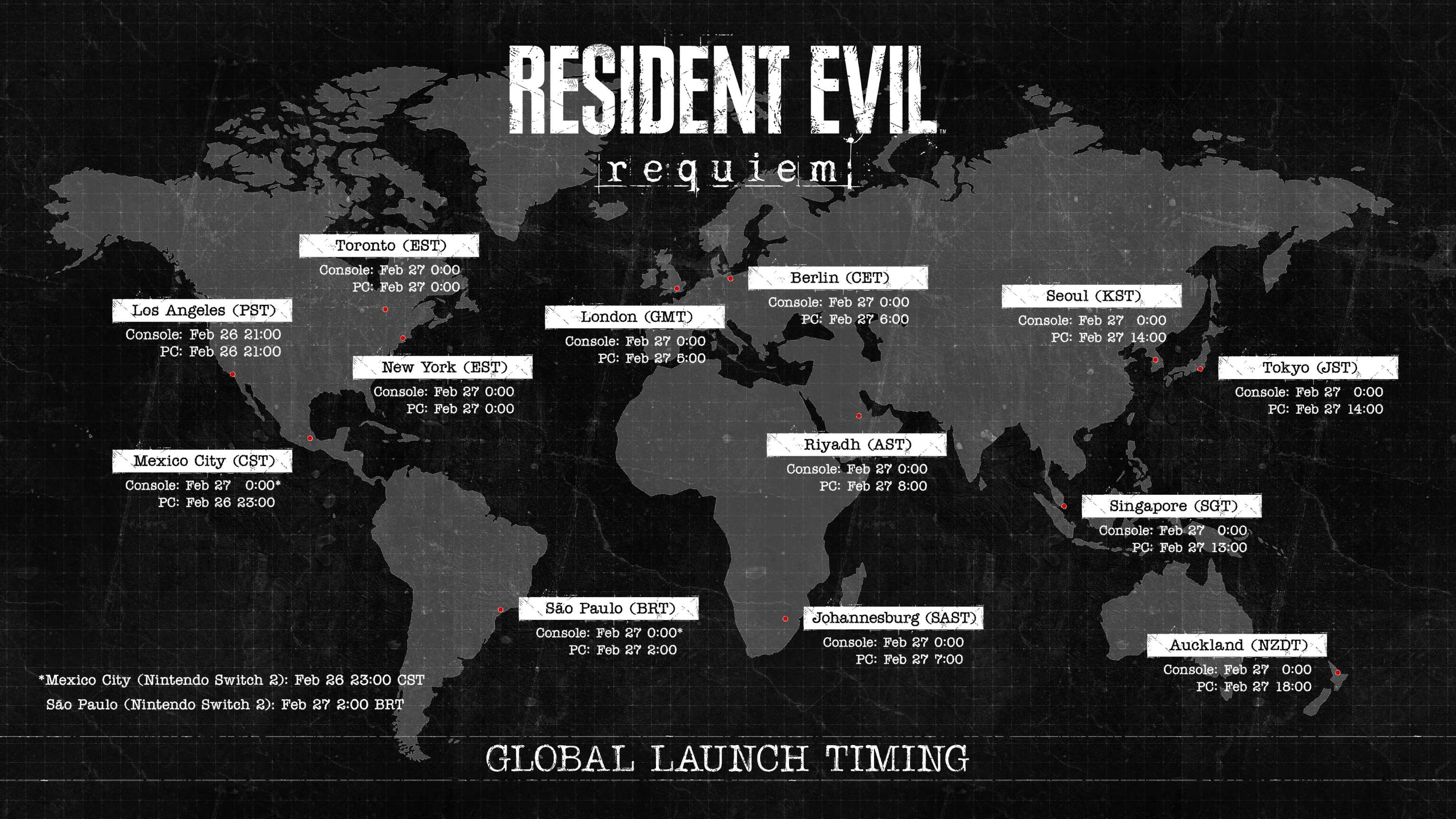 The official launch times for Resident Evil Requiem across all of its platforms.