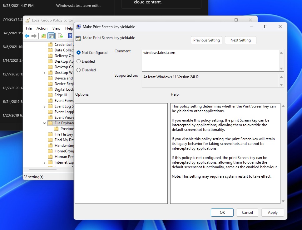 Изображение к статье: Microsoft даёт пользователям Windows 11 больше власти над кнопкой Print Screen! - Windows_11 на MSReview.net