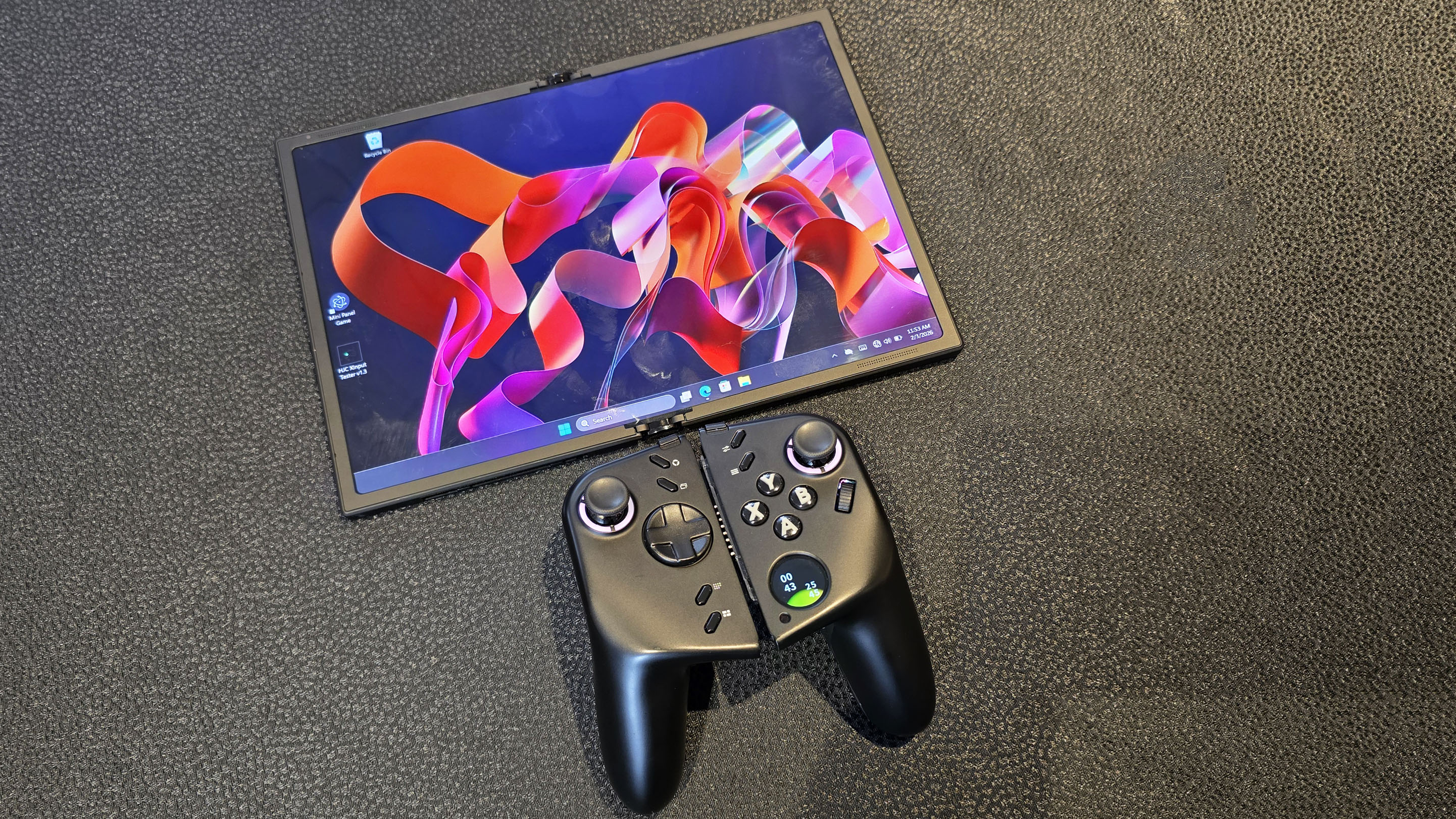 Photos of the concept device from Lenovo called the Legion Go Fold.