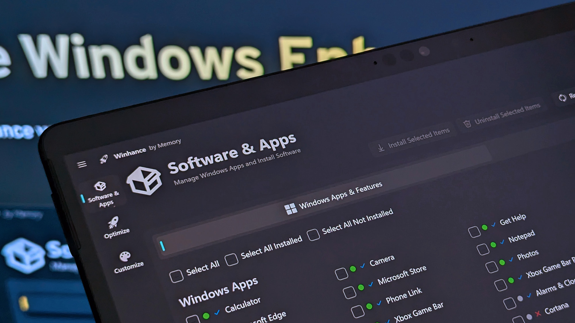 Files app settings with scrolling options