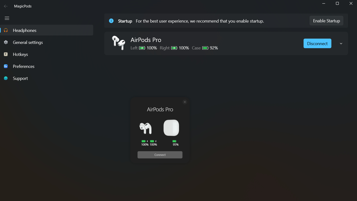 Приложение MagicPods на Windows 11