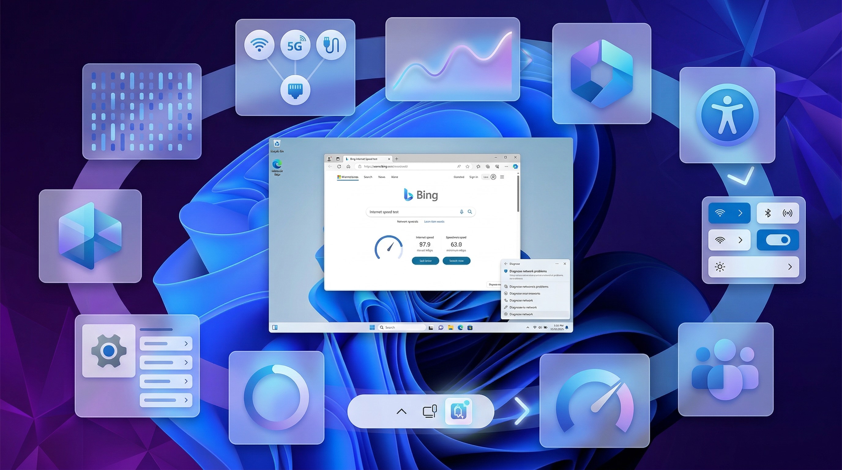 Коллаж с новыми функциями Windows 11, ожидаемыми в марте 2026 года