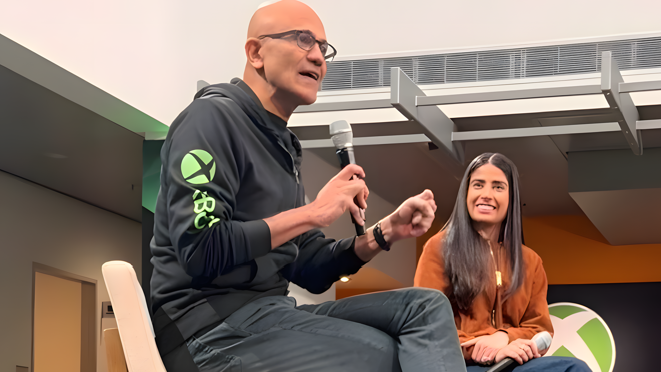 Microsoft CEO Satya Nadella with Xbox CEO Asha Sharma