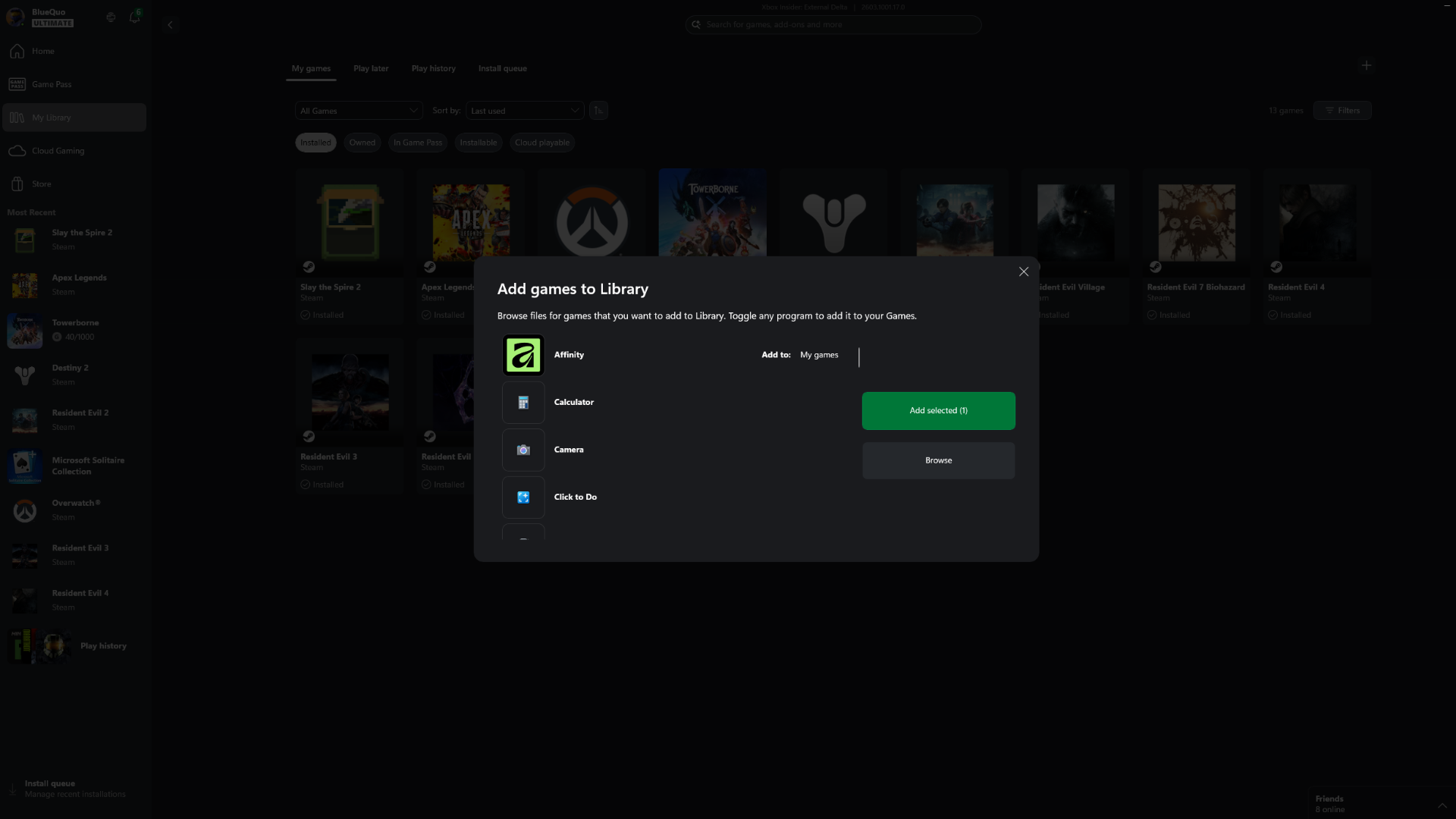 Adding Affinity to the Xbox App
