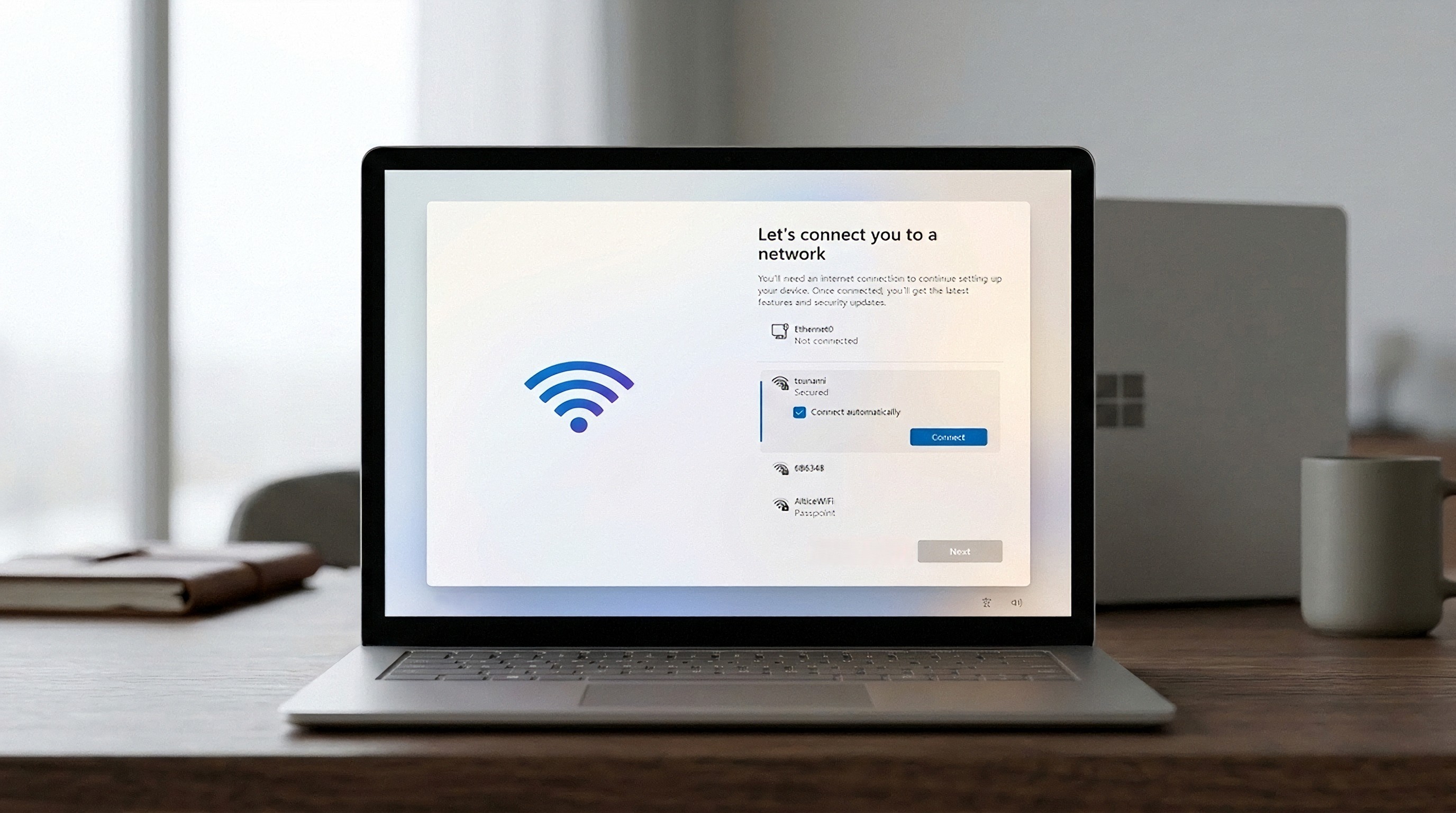 Windows 11 setup screen demanding internet connection