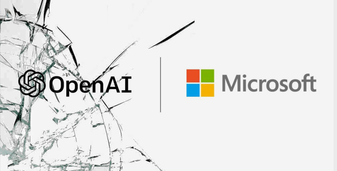 GitHub and OpenAI logos on a cracked screen