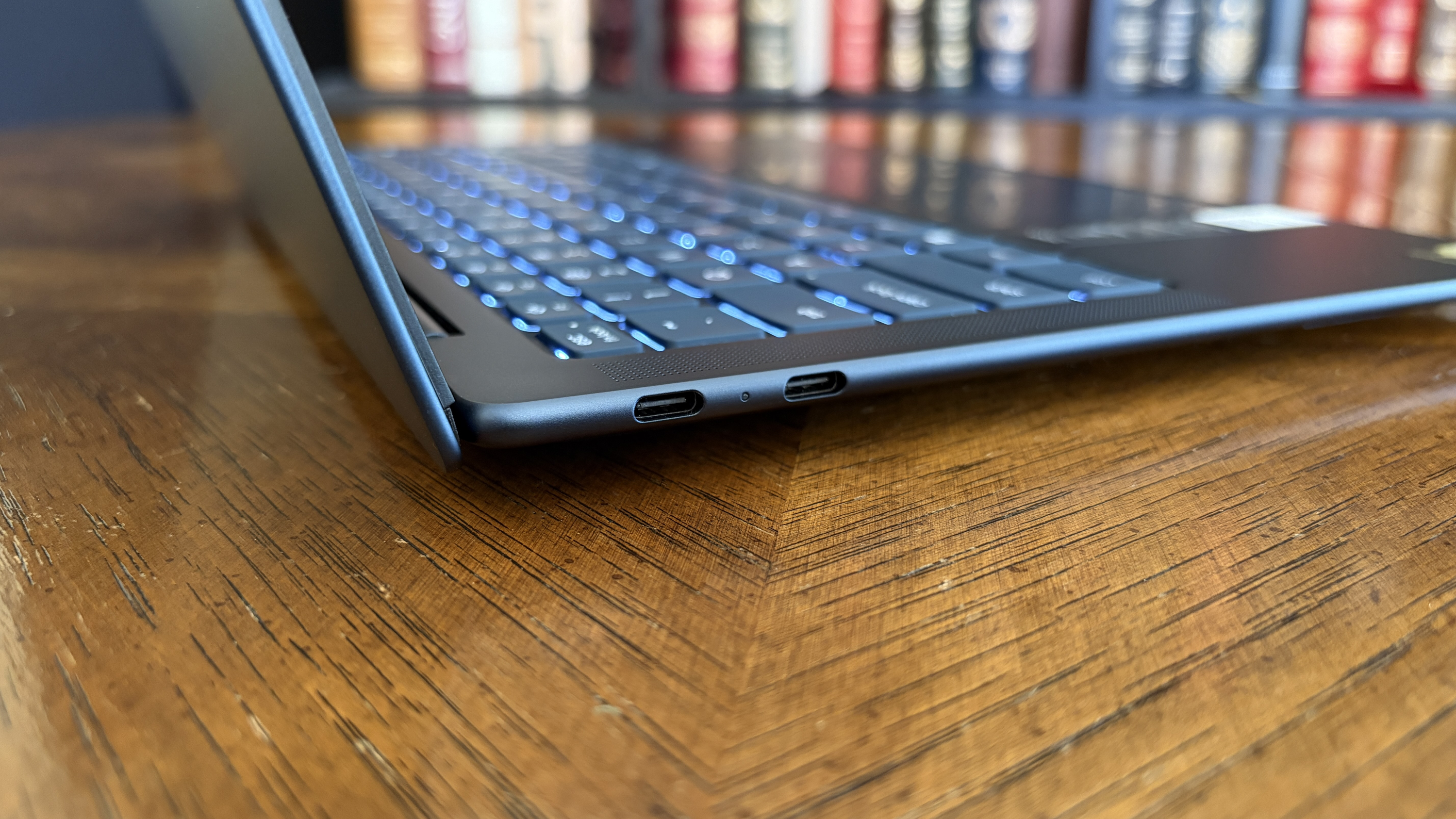 The Yoga Slim 7x (Gen 11)'s left ports, including dual USB4.
