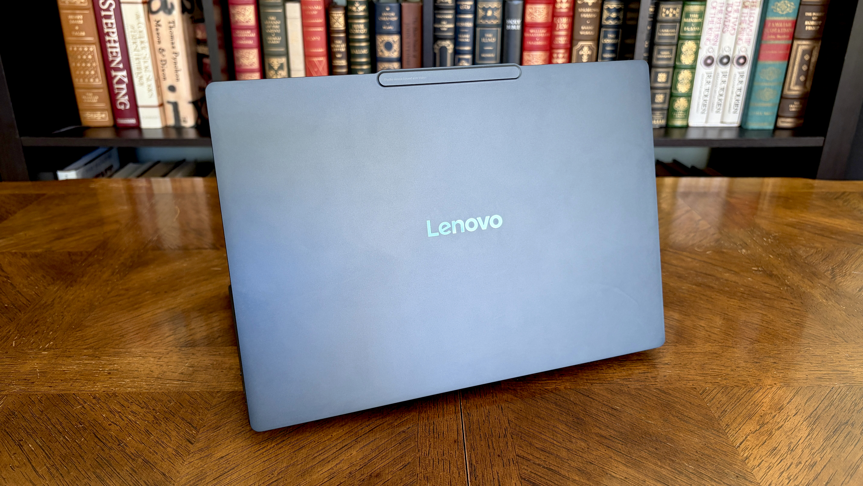 The Yoga Slim 7x (Gen 11) has a Lenovo label embedded into its lid.
