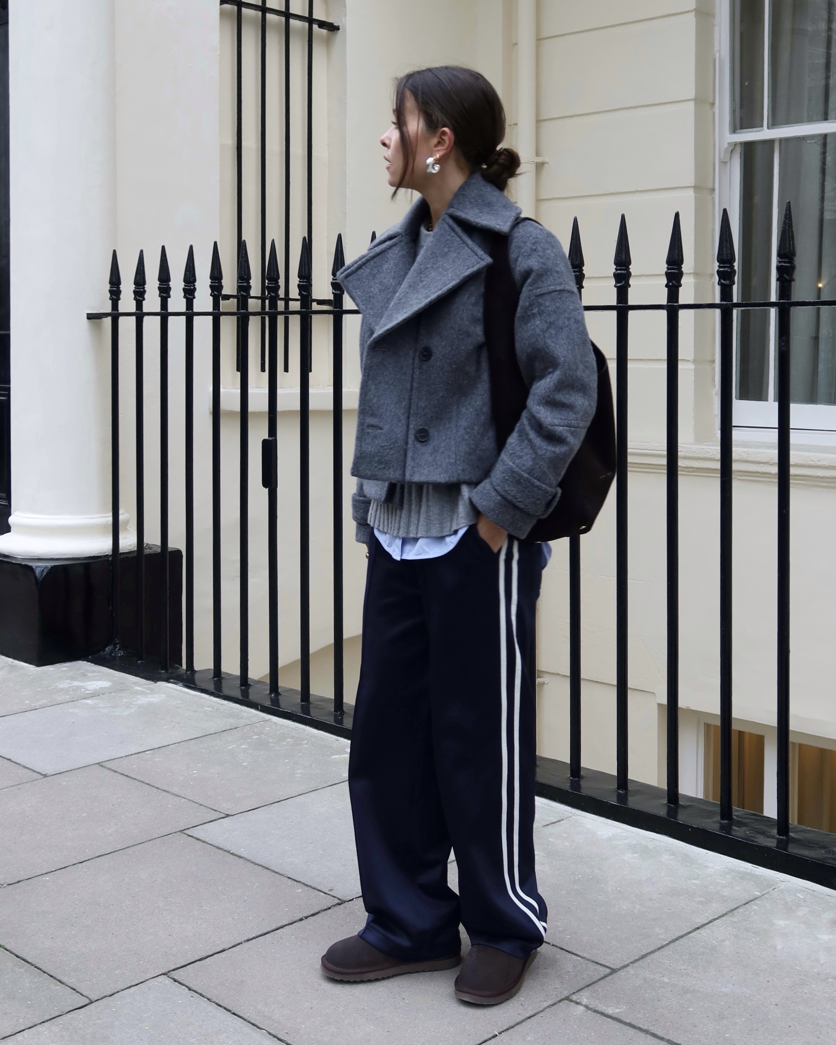 Pure Wool Double Lapel Jacket | Grey | hush