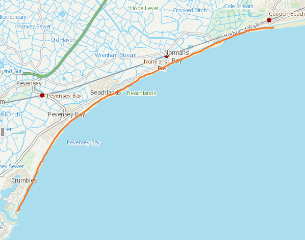 A map showing the 8.5km stretch of beach managed by the FDSA.
