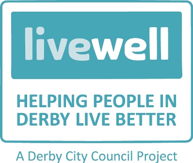 Livewell logo. Helping people in Derby live better