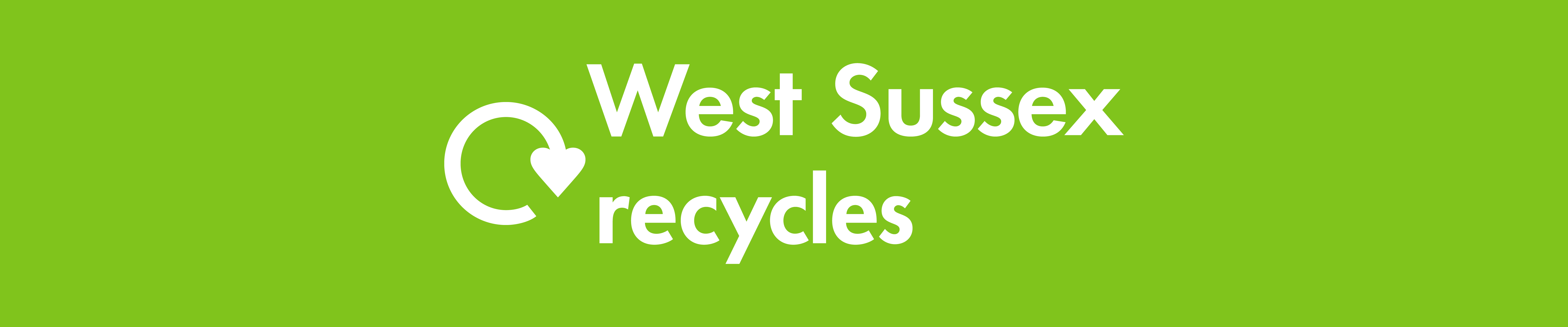 West Sussex recycles logo banner in green and white