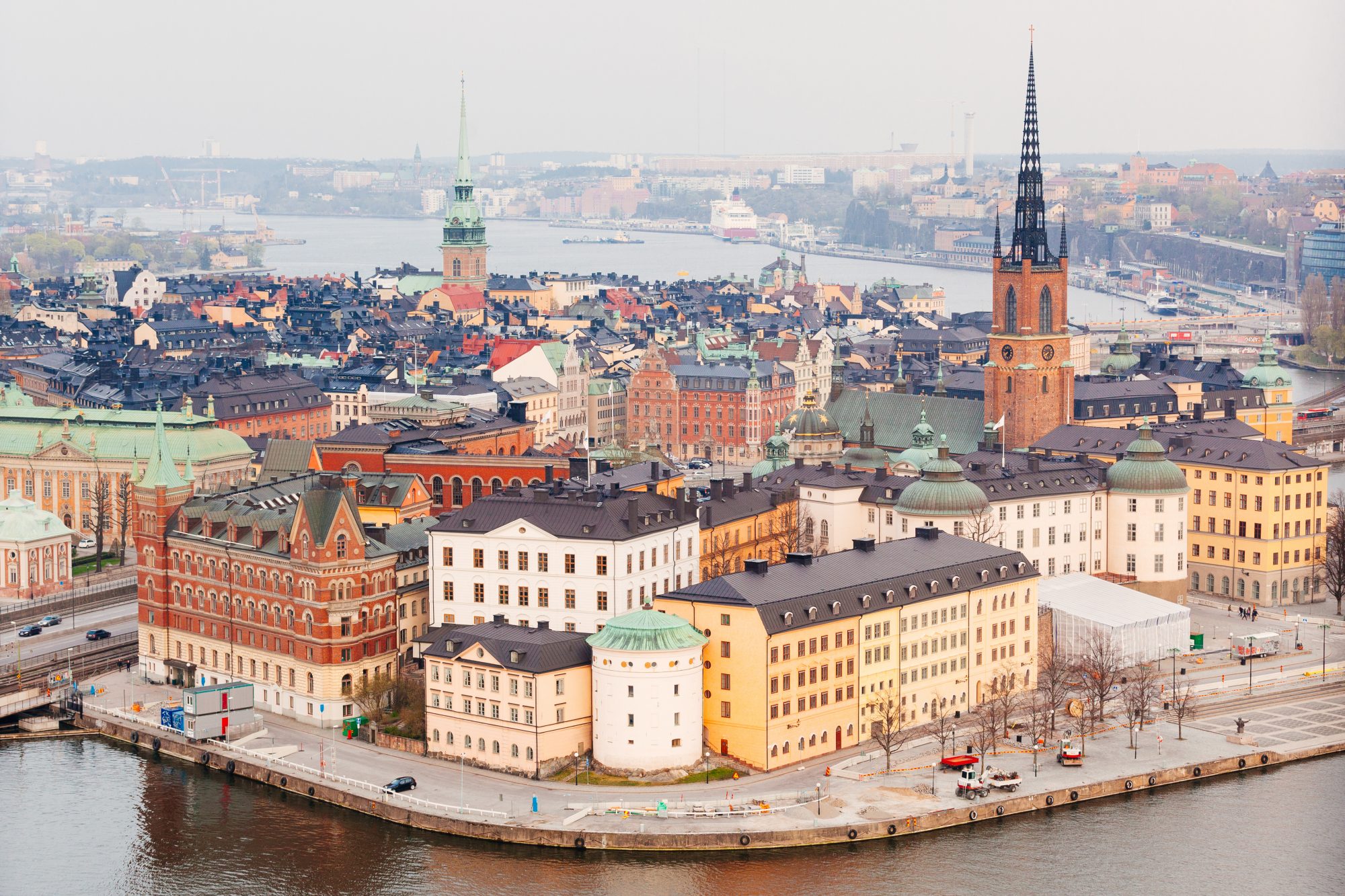 Birds eye view of city landscape