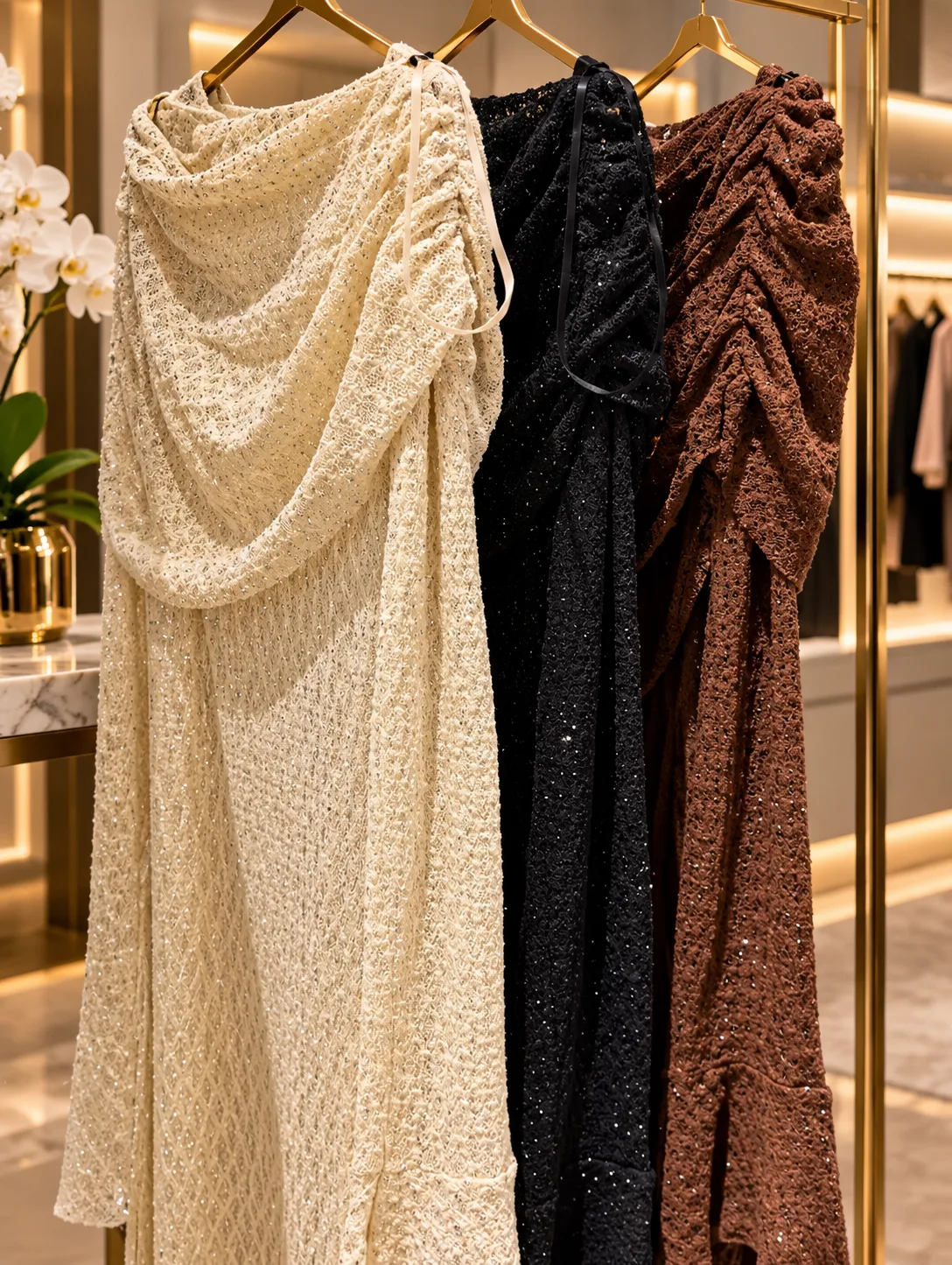 Vestido longo brilhante