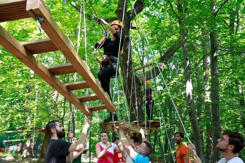 Adventure on high and zip lines in Cluj