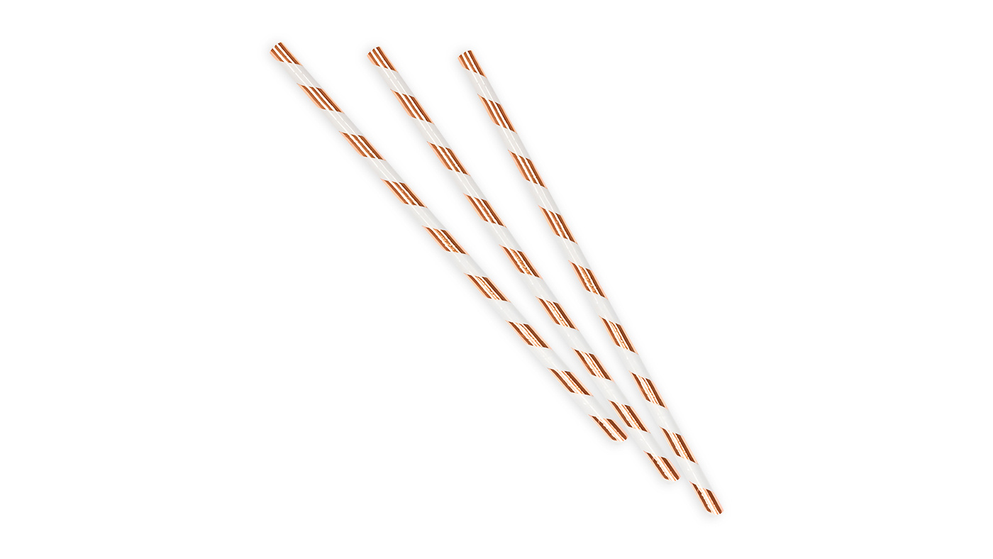 Rose Gold Paper Straws