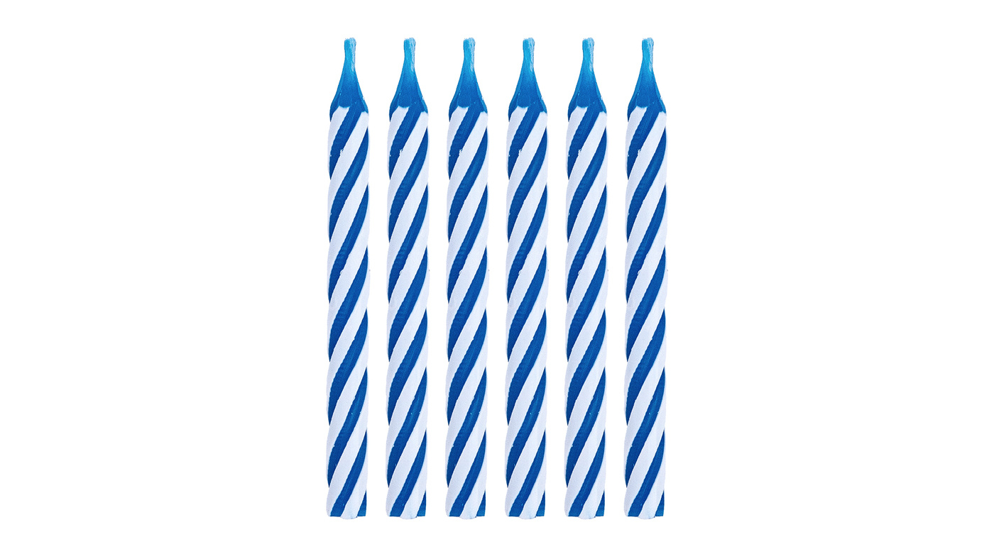 Blue Spiral Candle