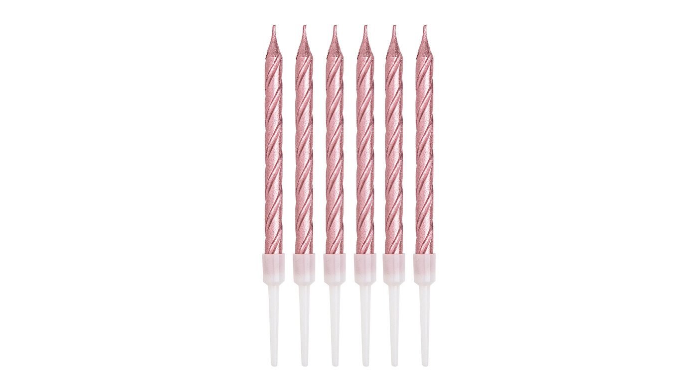 Pink Pearl Spiral Candles