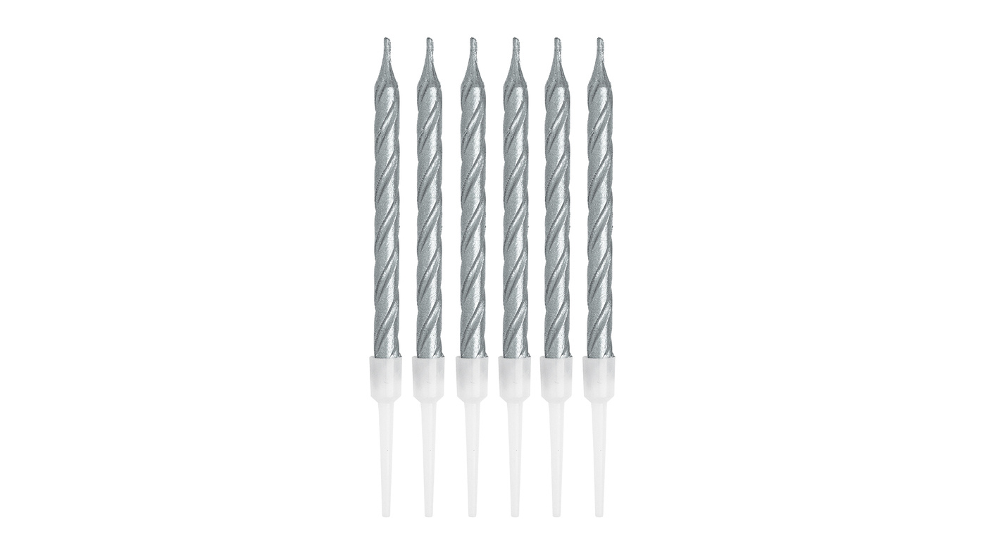 Silver Spiral Candles