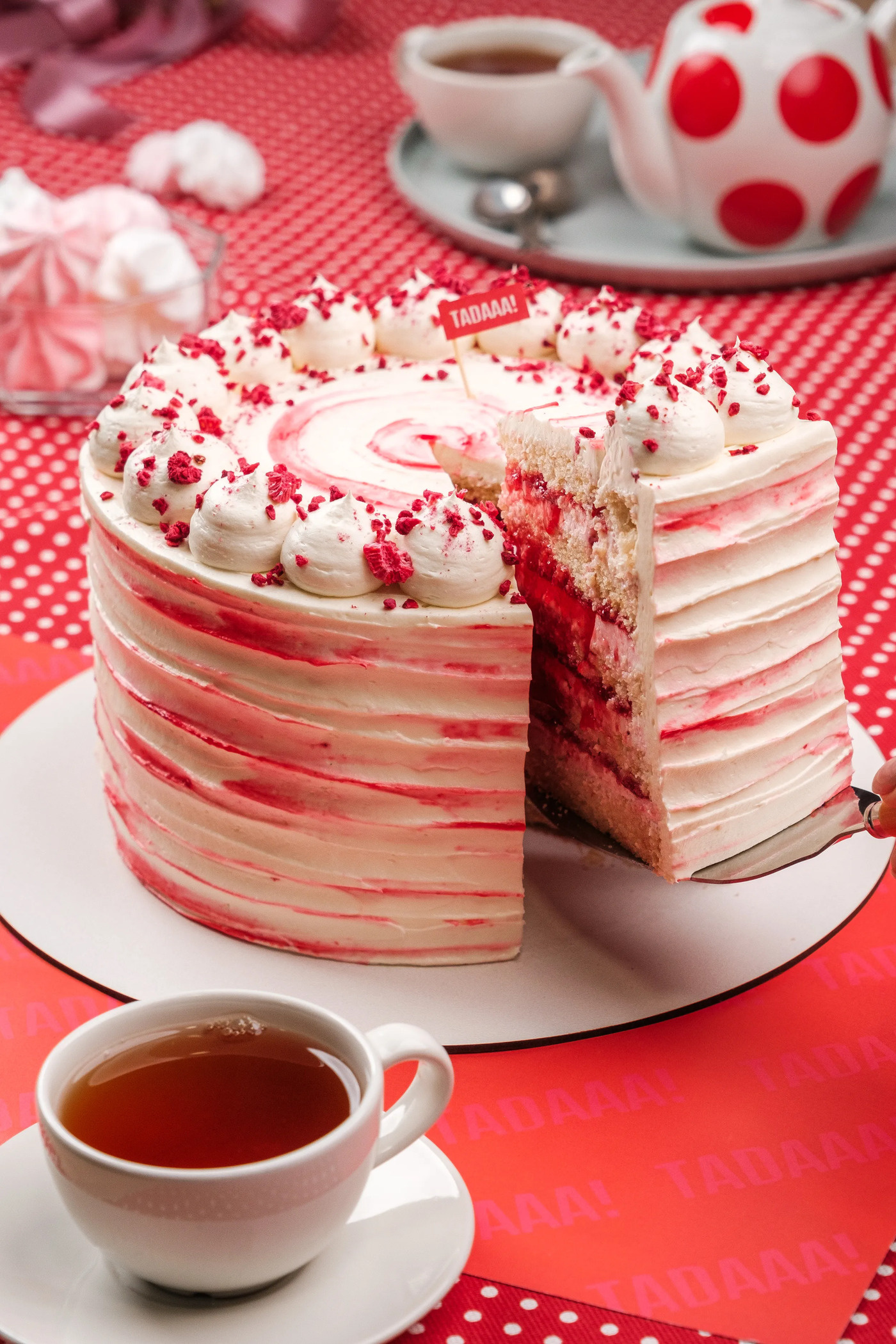 Cutter &Squidge’s Wheat Free Raspberry Ripple Cake