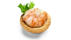 Tiger Prawn and Creme-Pesto Tartlet
