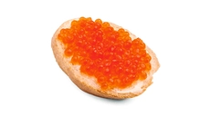 Red Caviar and Butter Mini Bruschetta