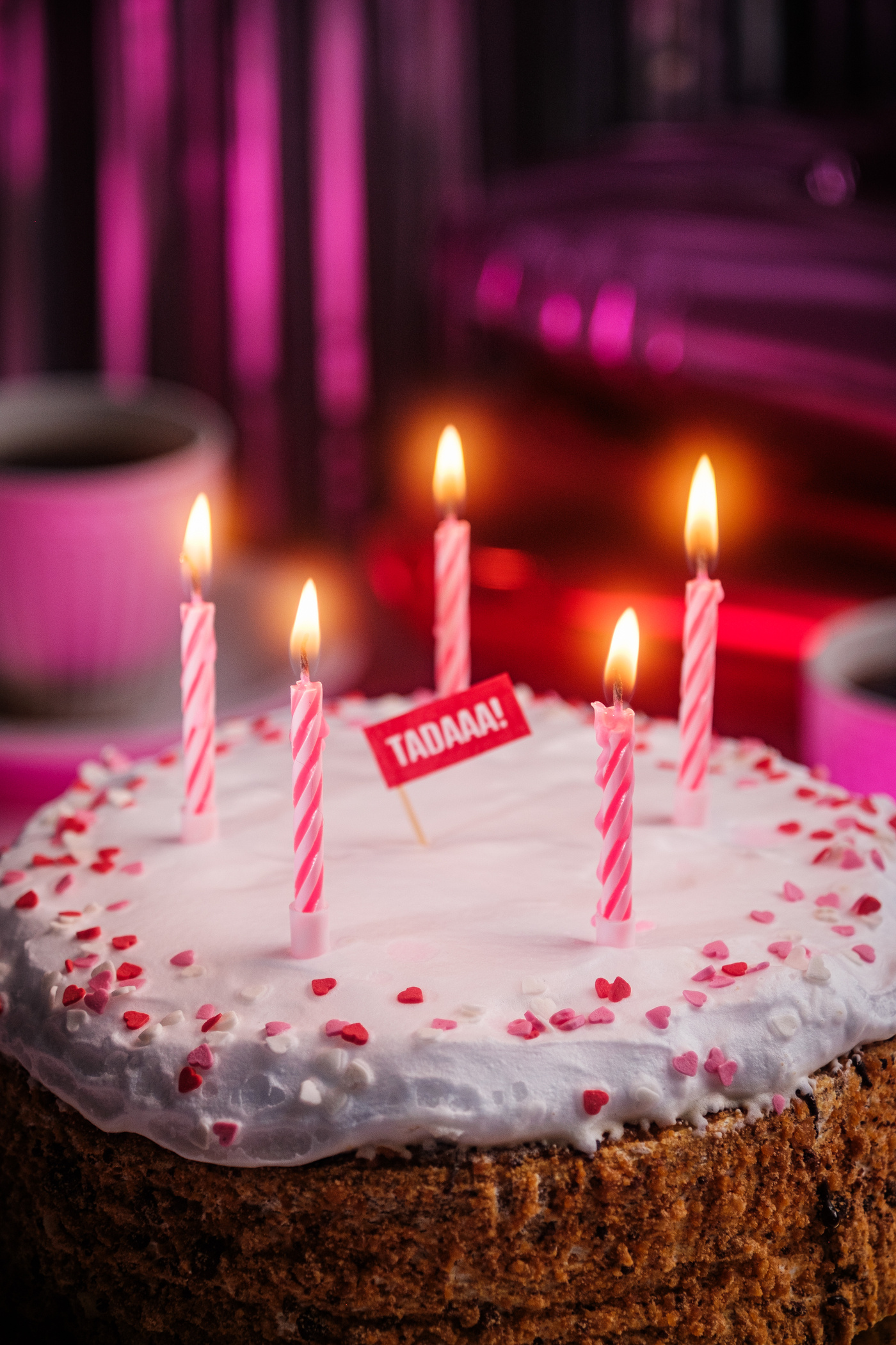 Pink Spiral Candle